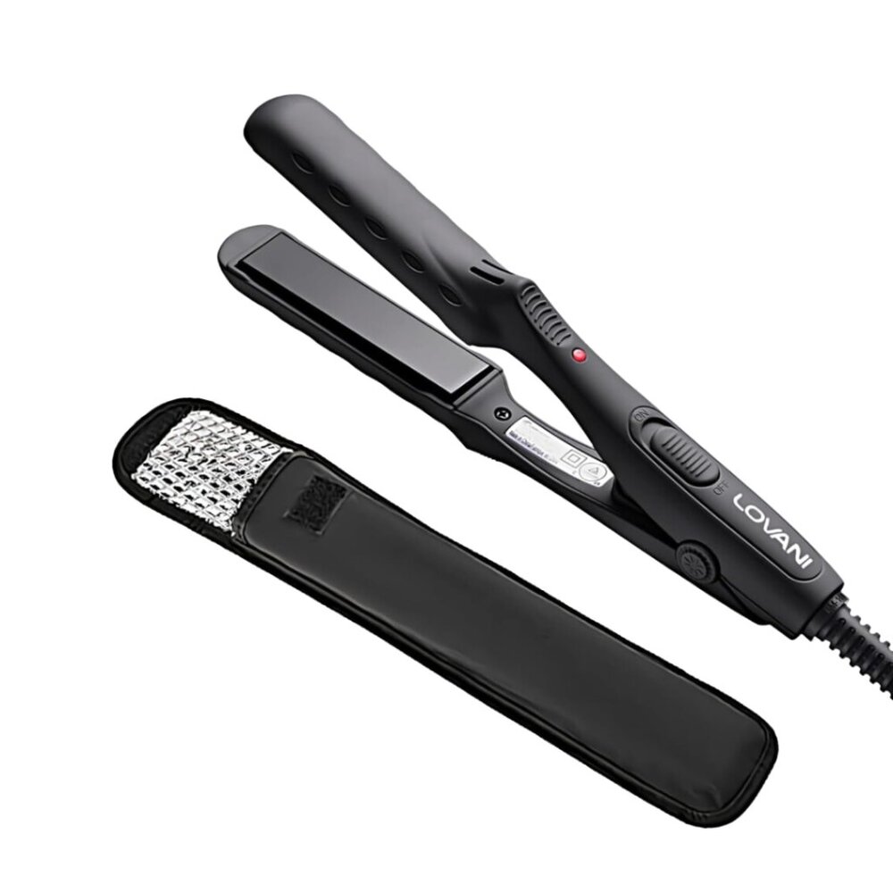 NWT Travel Size Ceramic Flat Iron w/ Bag, Dual Voltage for Worldwide Use